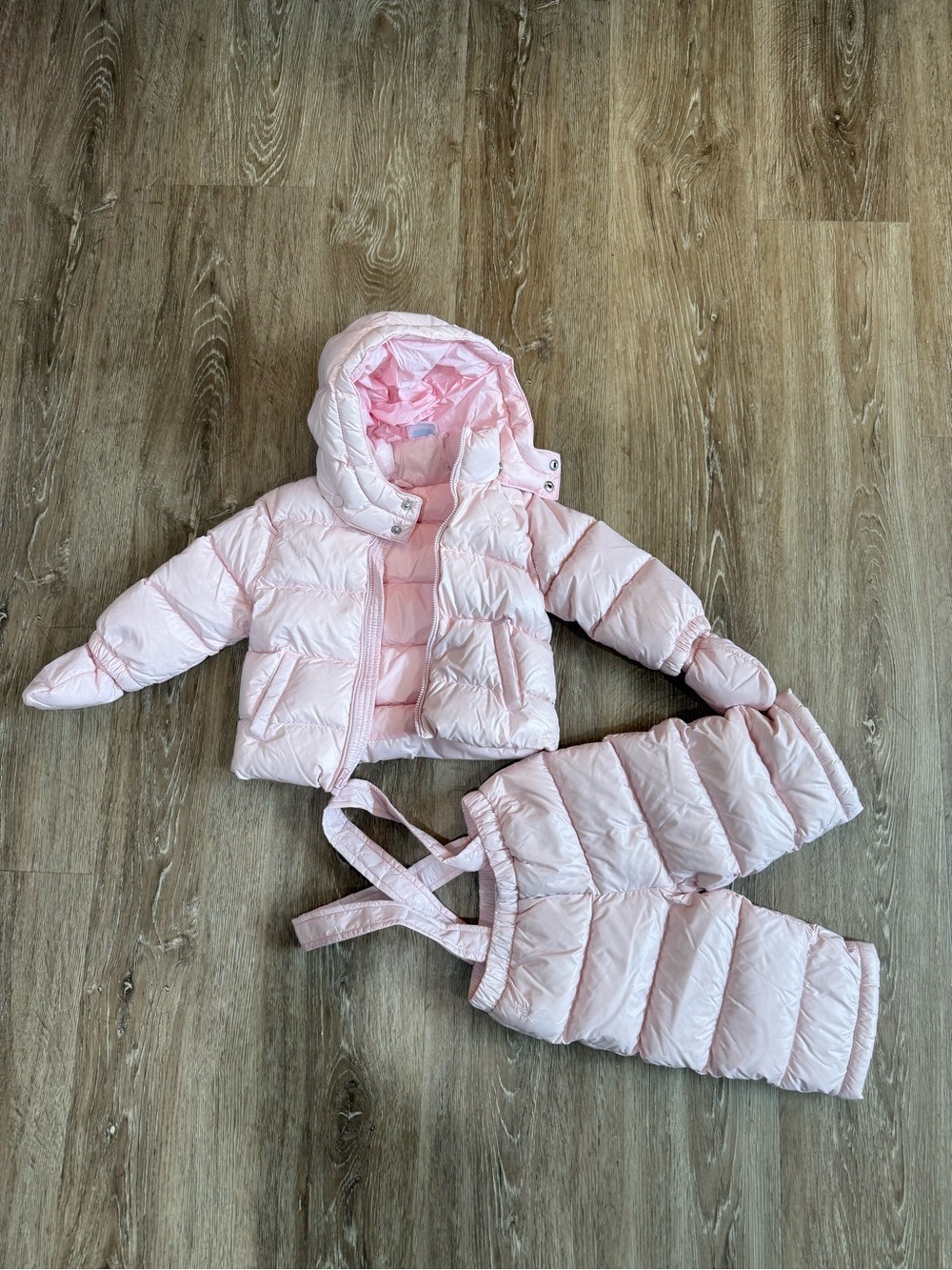 Ralph Lauren Pink Quilted Puffer Jacket and snow suit pants